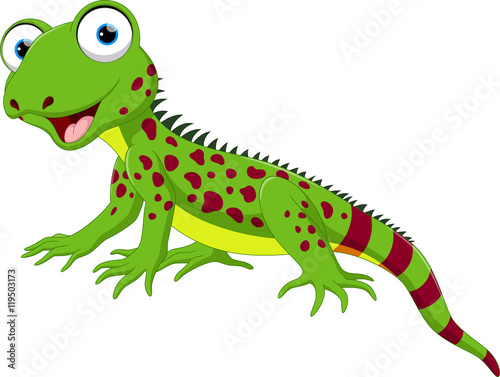 Cute lizard cartoon © irwanjos