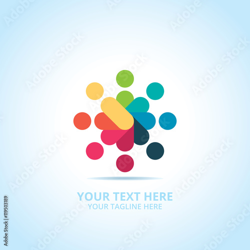 Abstract Community logo, design concept, emblem, icon, flat logotype element for template.
