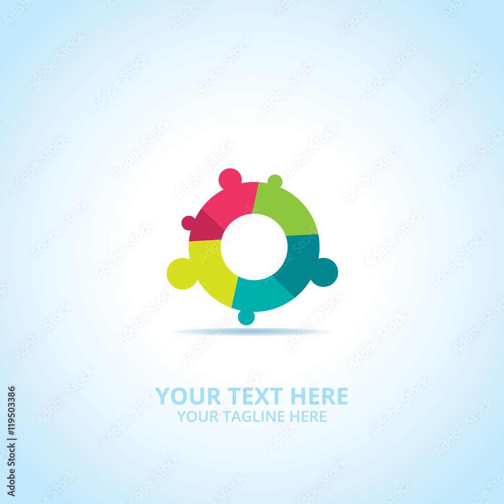 Abstract Community logo, design concept, emblem, icon, flat logotype element for template. Abstract Community logo, design concept, emblem, icon, flat logotype element for template.