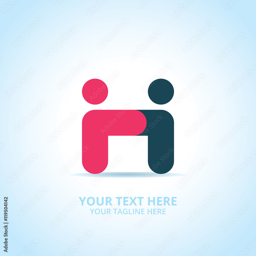 Abstract Partnership logo, design concept, emblem, icon, flat logotype element for template. Abstract Partnership logo, design concept, emblem, icon, flat logotype element for template.