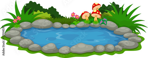 A small lake cartoon
