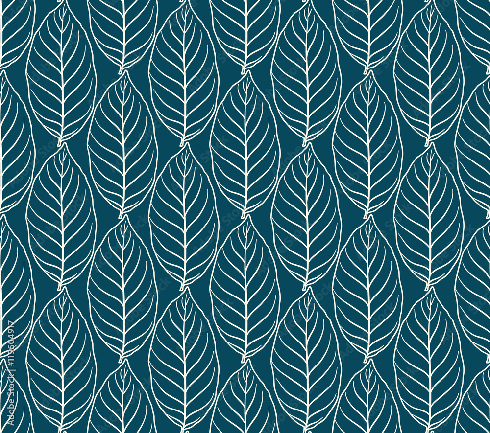 Seamless pattern with leaves. Floral vector background