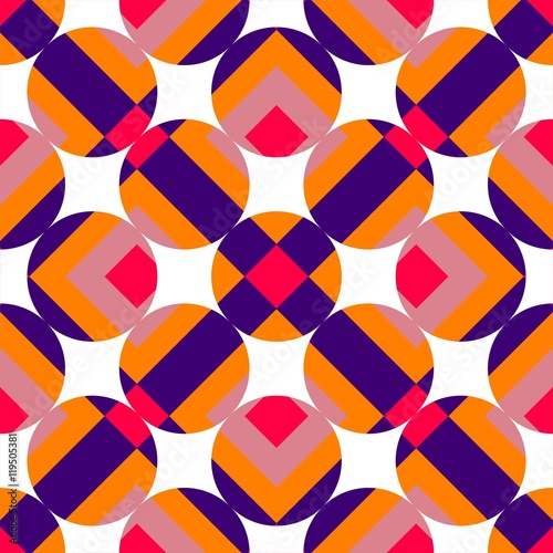 Ornament Muster Hintergrund Mosaik Stoffmuster Tapetenmuster Kachel Tilde Gestaltung Homepagehintergrund 70er Jahre Druck Papiermuster Internetseitenmuster lila pink Kreise