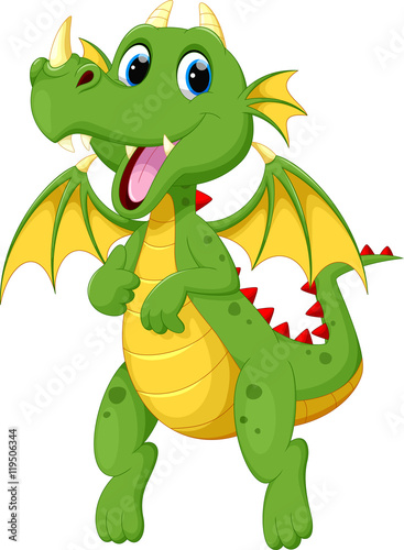 Cute green dragon cartoon