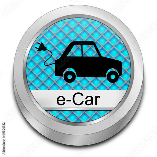 e-Car Button - 3D illustration