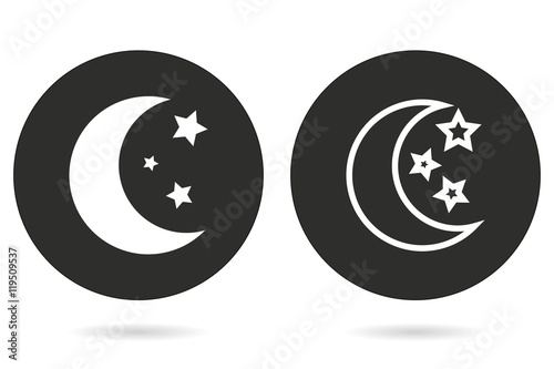 Moon star vector icon.