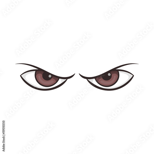 Pair of eyes watching icon in cartoon style on a white background