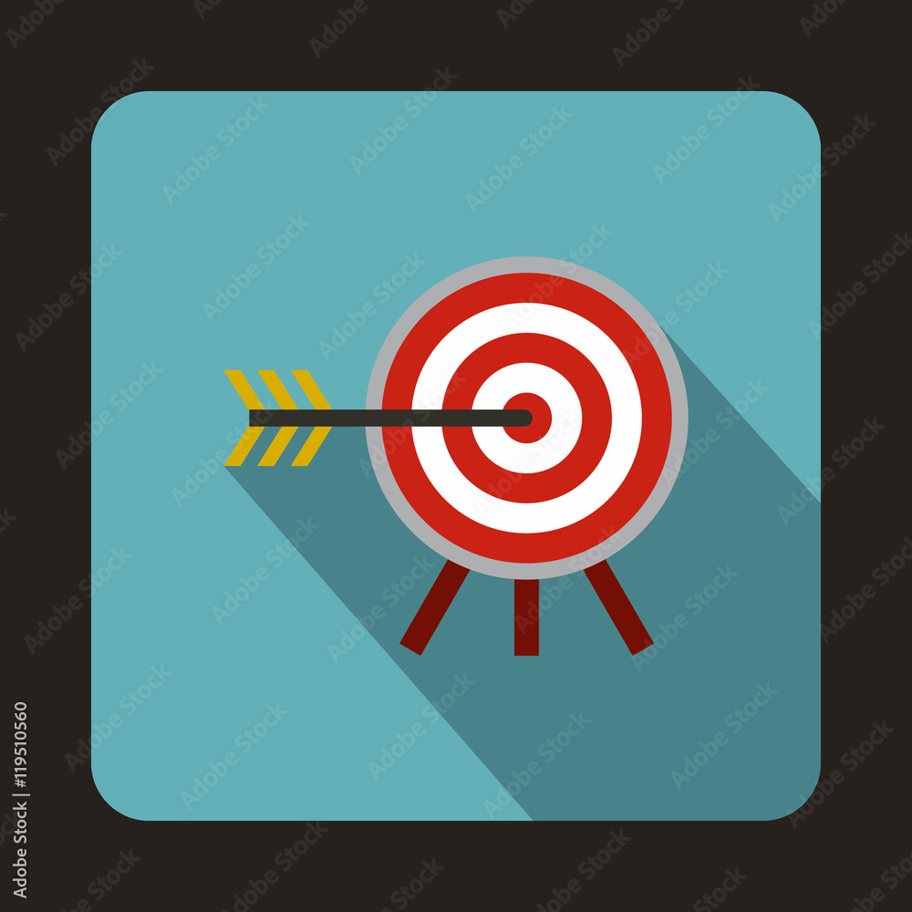 Target icon in flat style on a baby blue background