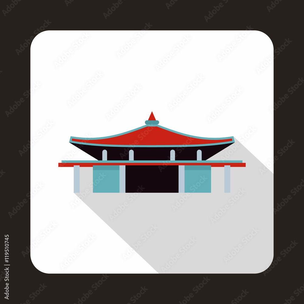 Pagoda icon in flat style on a white background Pagoda icon in flat style on a white background
