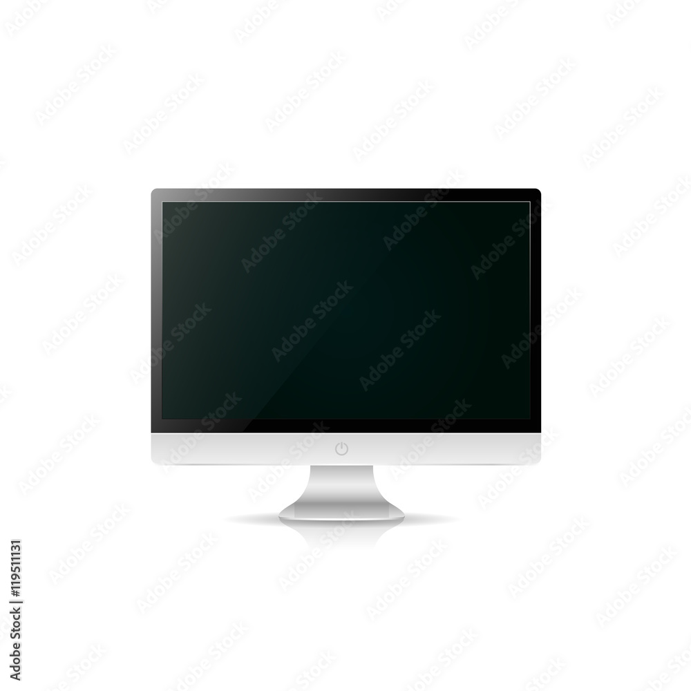 Vector computer realistic monitor isolated on white Vector computer realistic monitor isolated on white