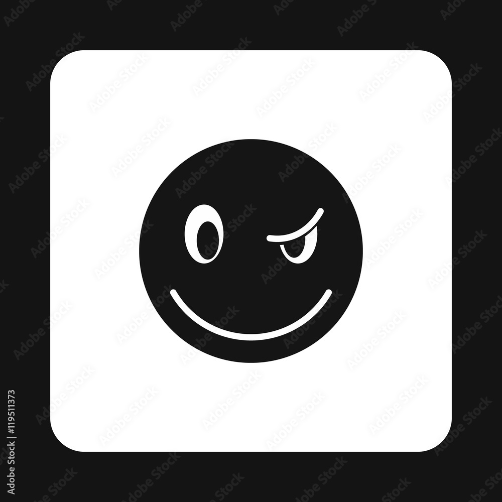 Eyewink suspicious emoticon icon in simple style isolated on white background Eyewink suspicious emoticon icon in simple style isolated on white background