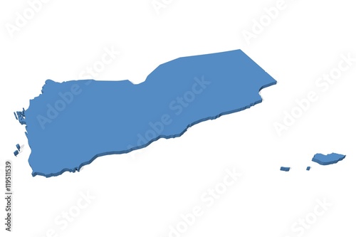 3D map of Yemen on a plain background