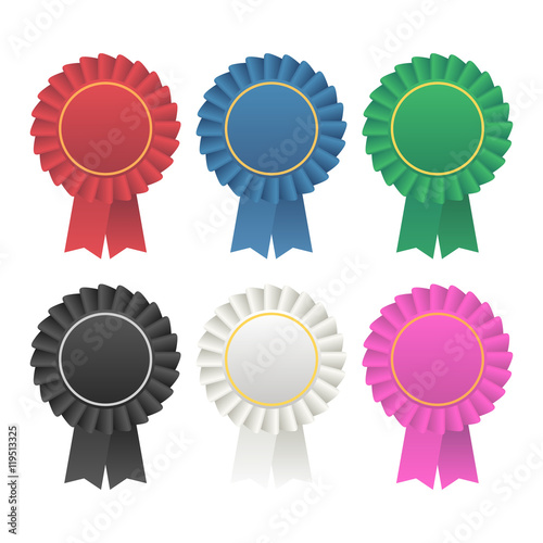Vector rosette award ribbon medallion