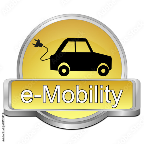 e-Mobility Button - 3D illustration