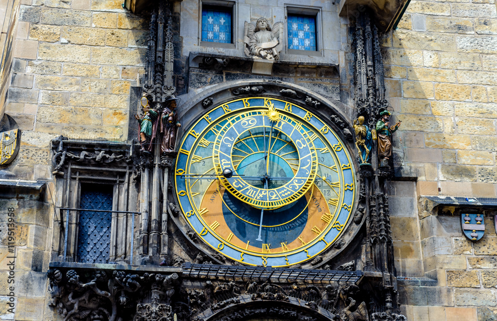 Obraz premium Detail of the astronomical clock Prague