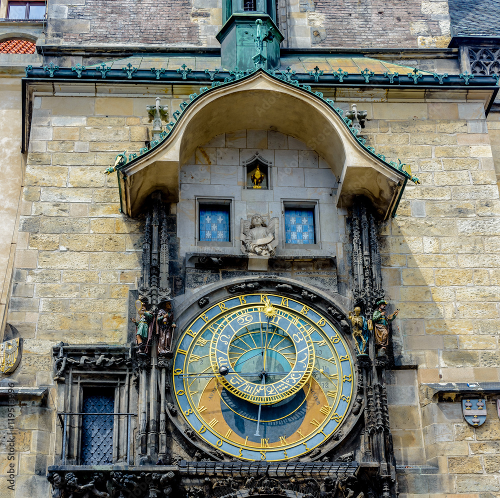 Obraz premium Close up of the famous Astronomical Clock, Prague