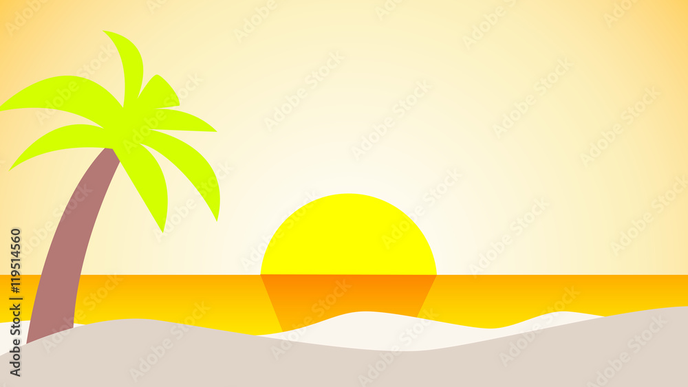 Summer season beach landscape sunset