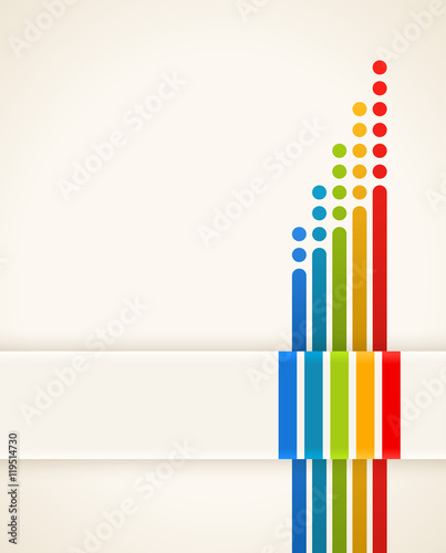 Colored stripes with circles, vector. Design template.