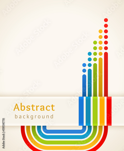 Colored stripes with circles, vector. Design template.