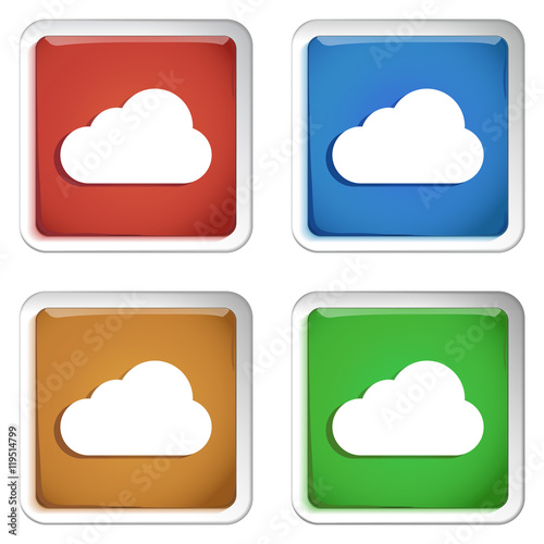 ikona kwadratowy plastikowy przycisk wektor