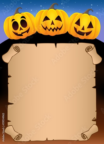 Parchment with Halloween pumpkins 1