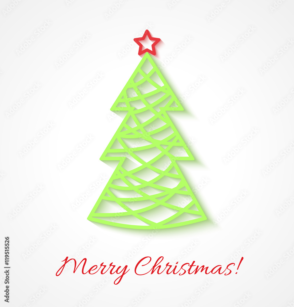Abstract Christmas tree on white background. Abstract Christmas tree on white background.