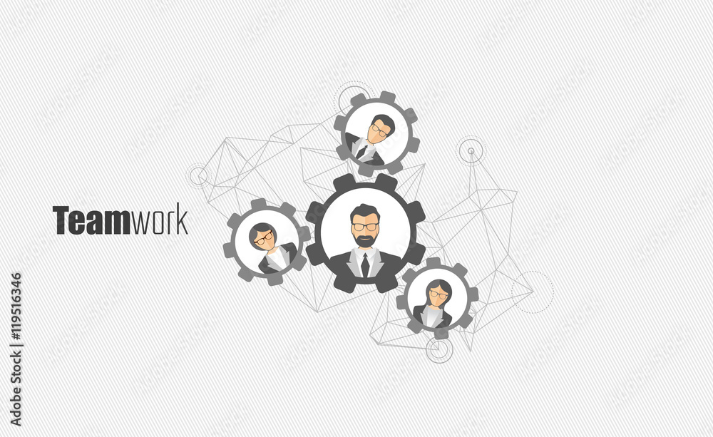 Obraz premium Modern Business Concept, The idea of teamwork and success