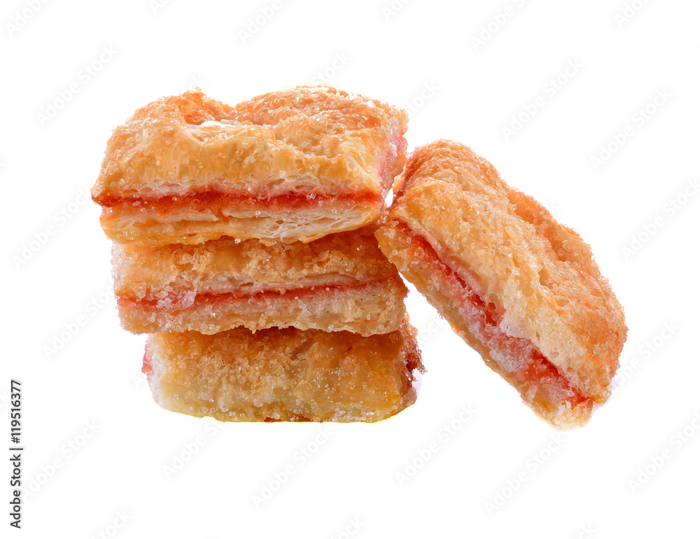 Pineapple pie on white background Pineapple pie on white background