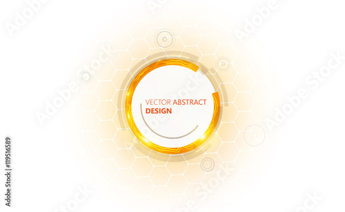 Orange colored, abstract technology background vector background

