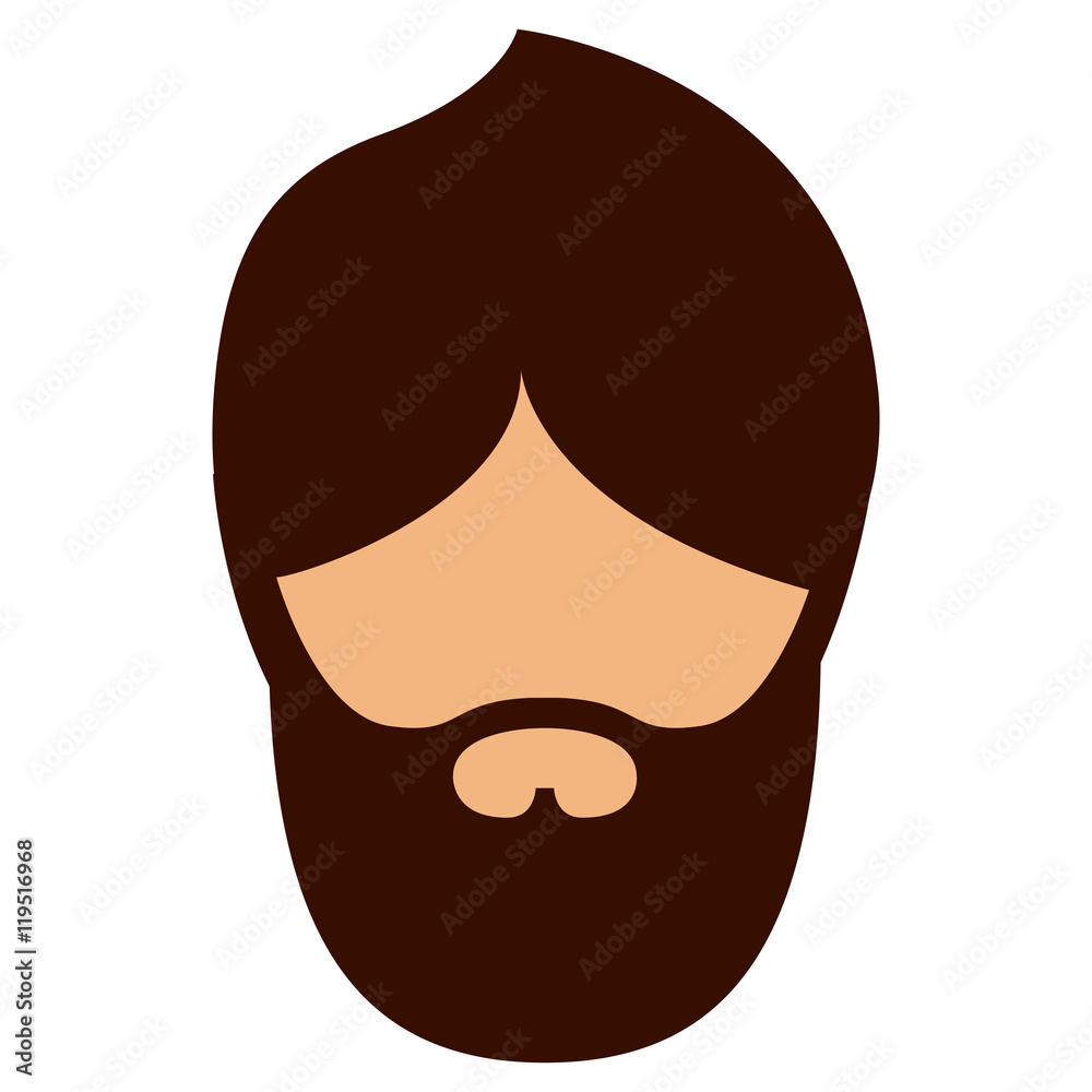 man male head mustache avatar person human icon. Colorful and Flat design. Vector illustration man male head mustache avatar person human icon. Colorful and Flat design. Vector illustration