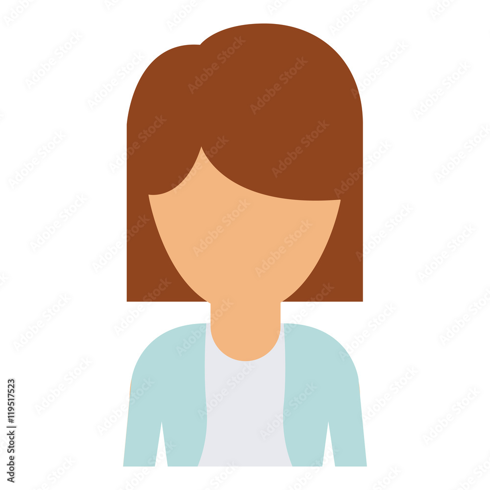 woman female avatar person human icon. Colorful and Flat design. Vector illustration