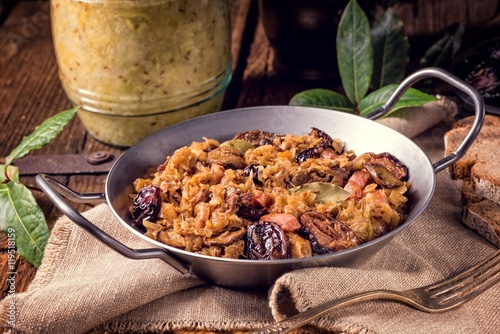 Old Polish traditional bigos photo