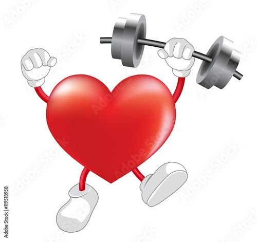 Strong heart weight lifting over