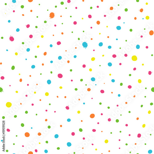 Colorful ink splashes - seamless pattern
