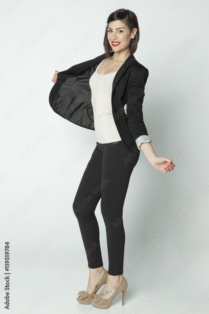 natural brunete young woman posing in clear background natural brunete young woman posing in clear background