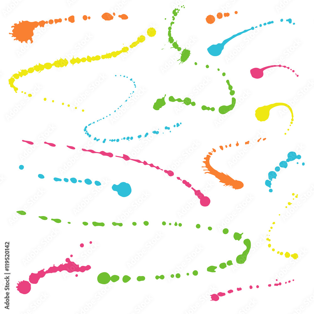 Colorful ink blots and splashes Colorful ink blots and splashes