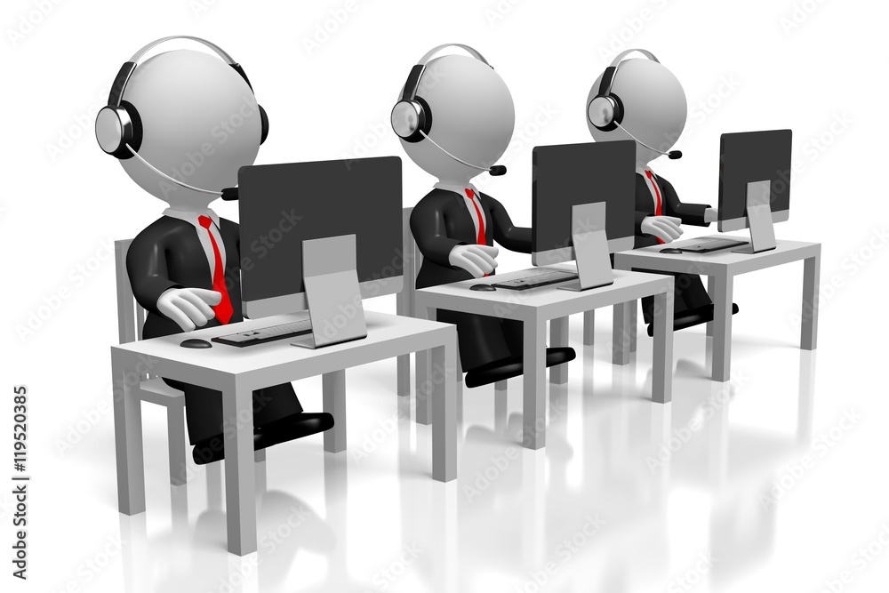 3D call center concept 3D call center concept