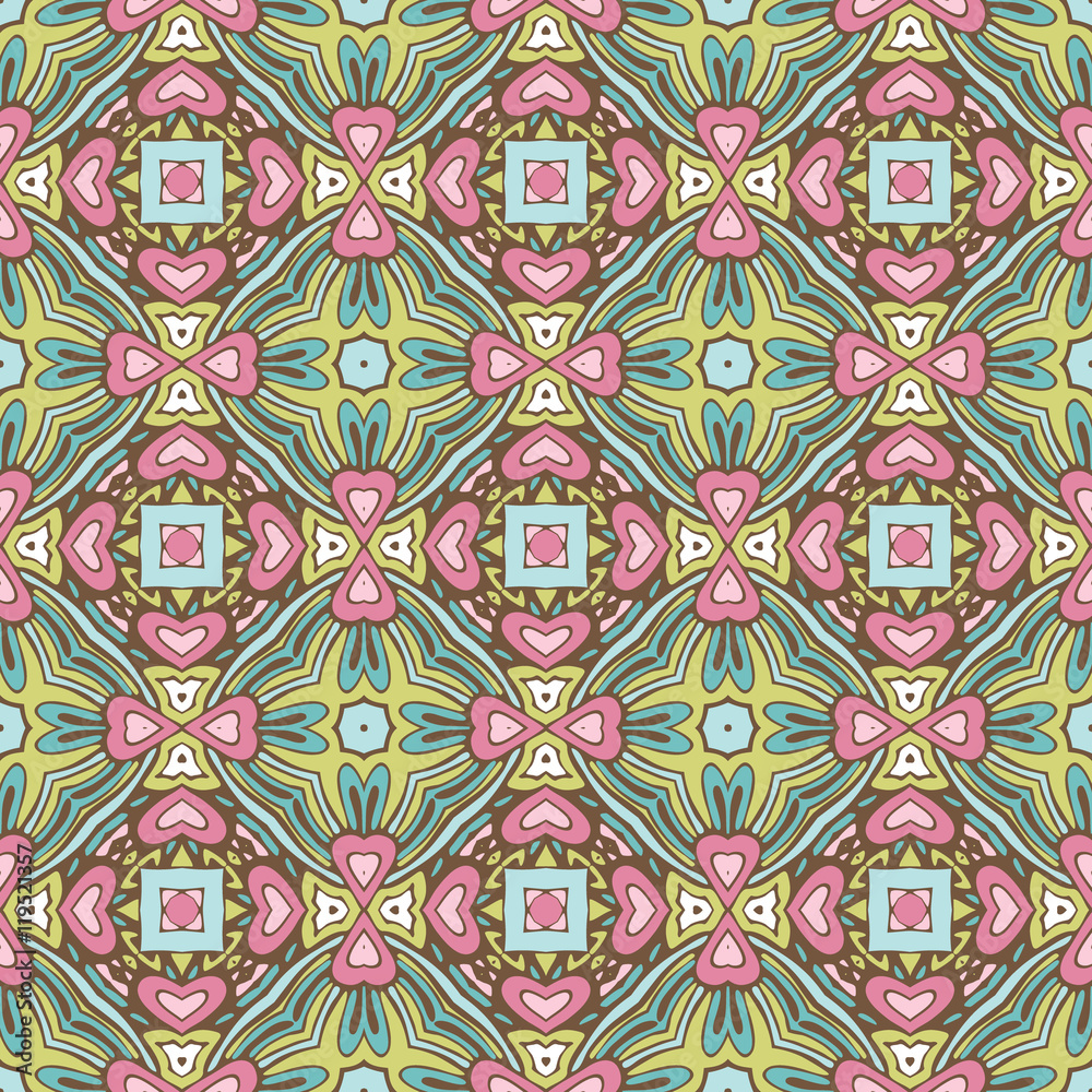 Abstract festive colorful floral vector pattern