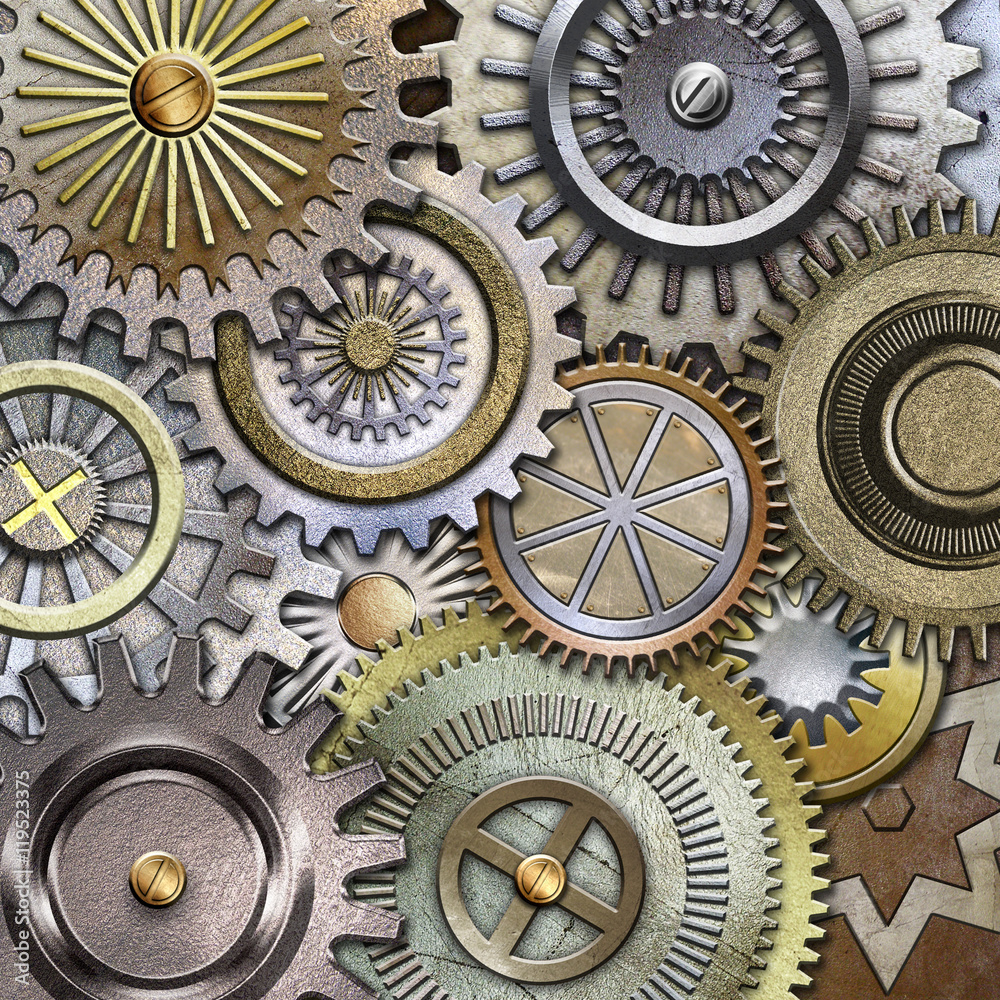 metallic gears background metallic gears background