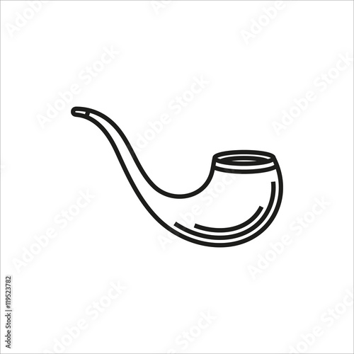tobacco pipe simple icon on white background
