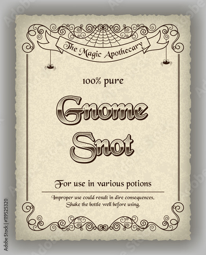 Halloween apothecary label