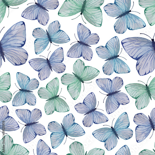Seamless pattern with butterflies. © BrushArtDesigns