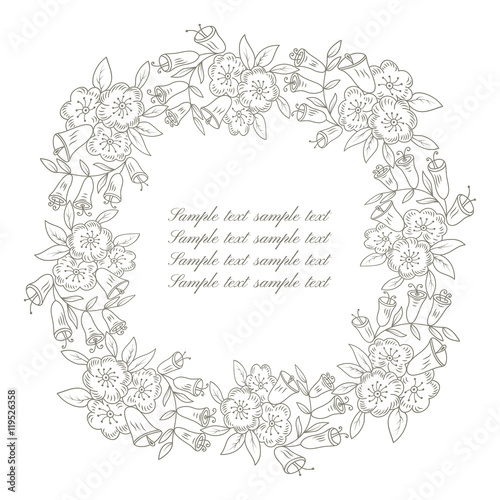 Round floral ornate frame