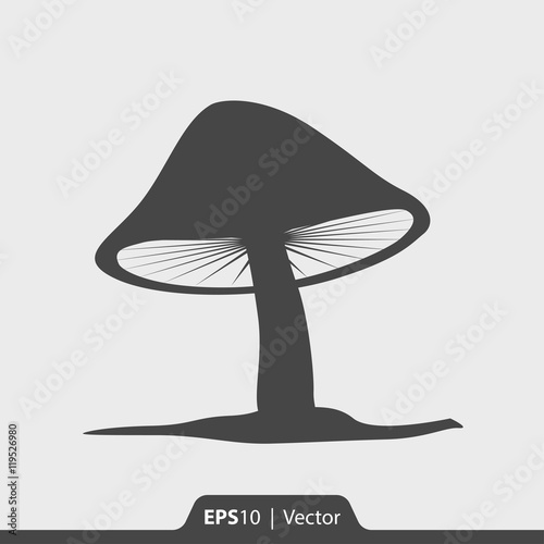 Mushroom vector icon for web and mobile