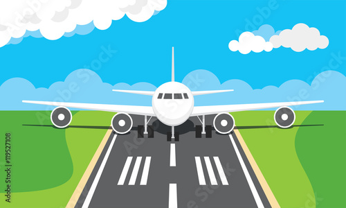 Plane on an airport runway