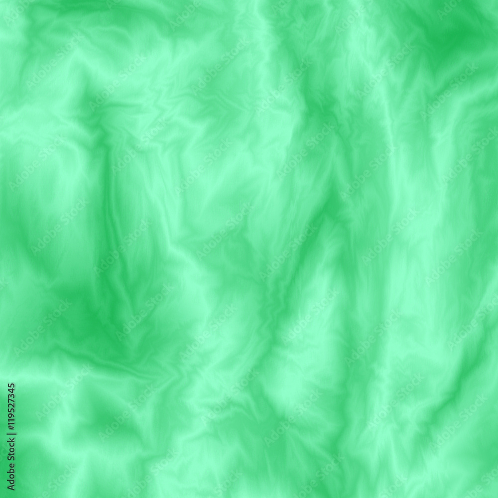 Fototapeta premium Abstract green silky background. Color fabric overflow. Cloth wavy colorful texture. Flowing streamy silk effect. Vector illustration.