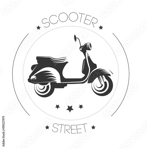 Vector classic scooter emblems, icons and badges.