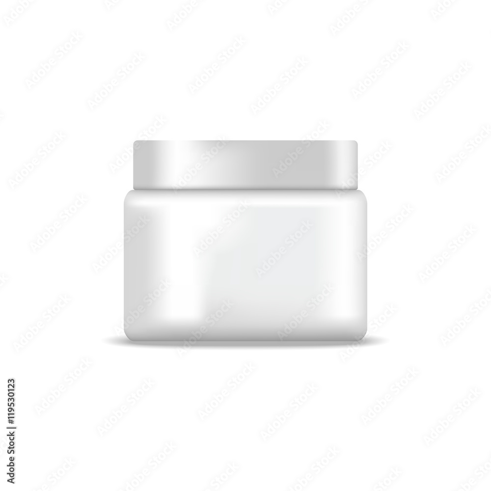 White blank jar of cream. Mock up, cosmetic package White blank jar of cream. Mock up, cosmetic package