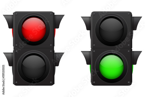 Traffic lights. Red and green