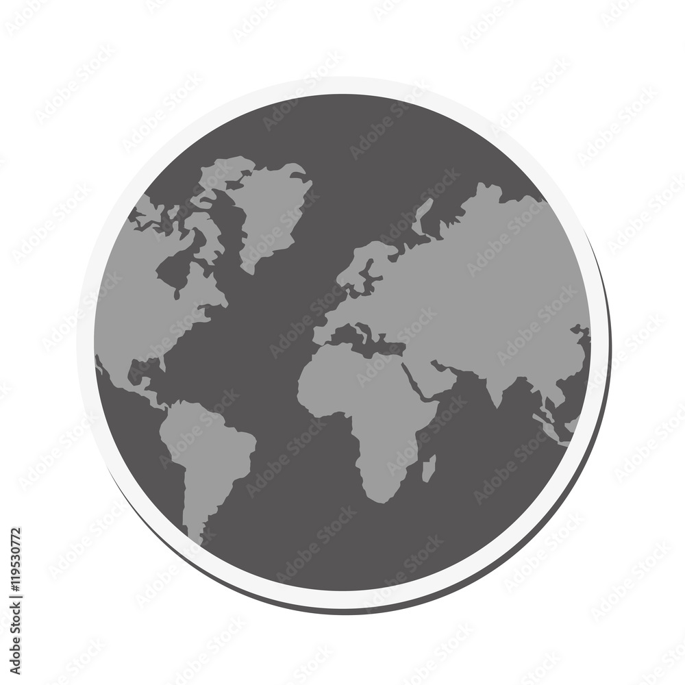 planet earth sphere globe map icon. Flat and isolated design. Vector illustration planet earth sphere globe map icon. Flat and isolated design. Vector illustration